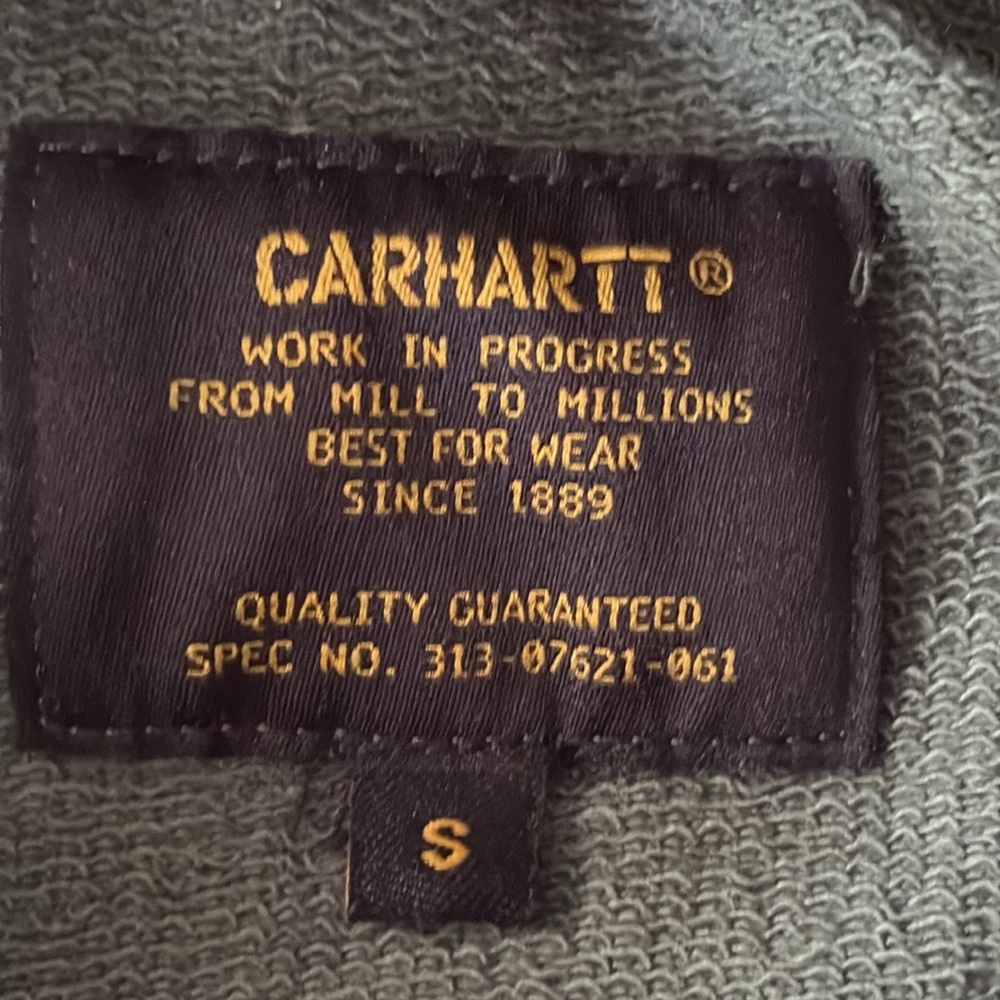 Carhartt WIP Loopback Cotton Blend Jersey Hoodie Amy Green Size Small - Picture 9 of 13